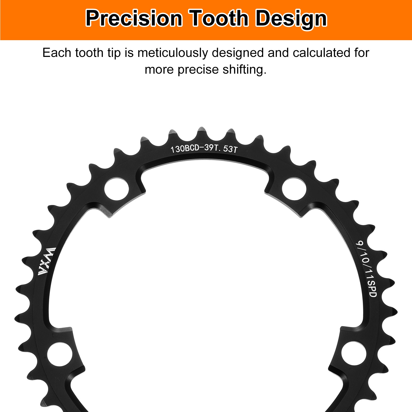 130BCD Bike Chainring 39T Round Narrow Wide Single Chainring for Road Bike