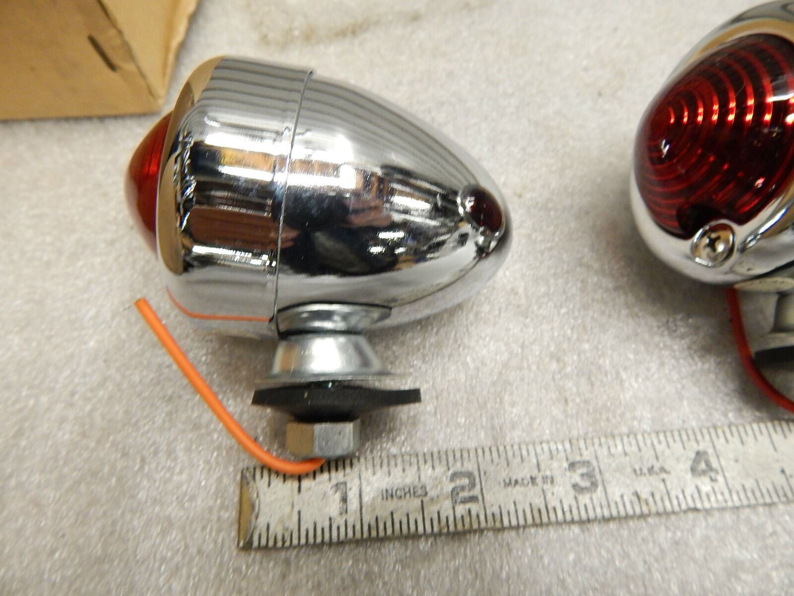Pair Bullet Lights Harley Turn Signals Marker lights Willys 12v FLH Motorcycle
