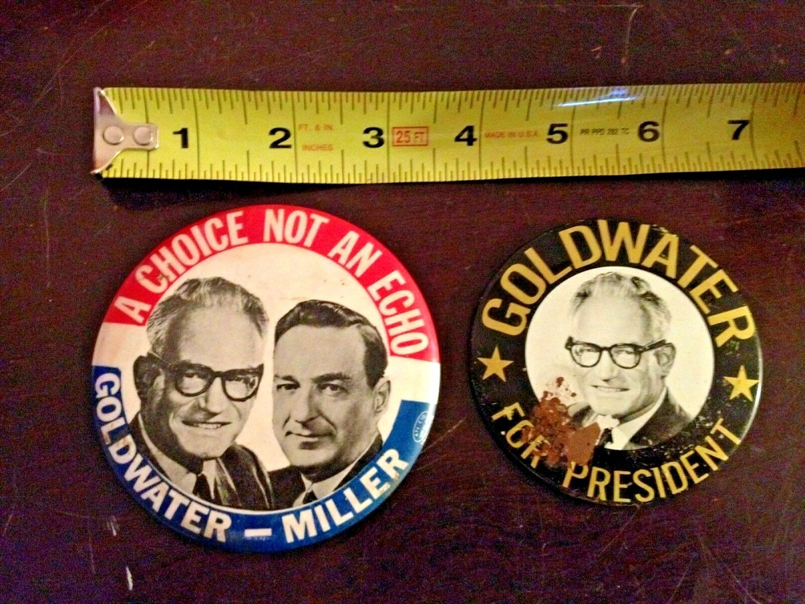 A CHOICE NOT AN ECHO GOLDWATER – MILLER JUGATE PIN BUTTON