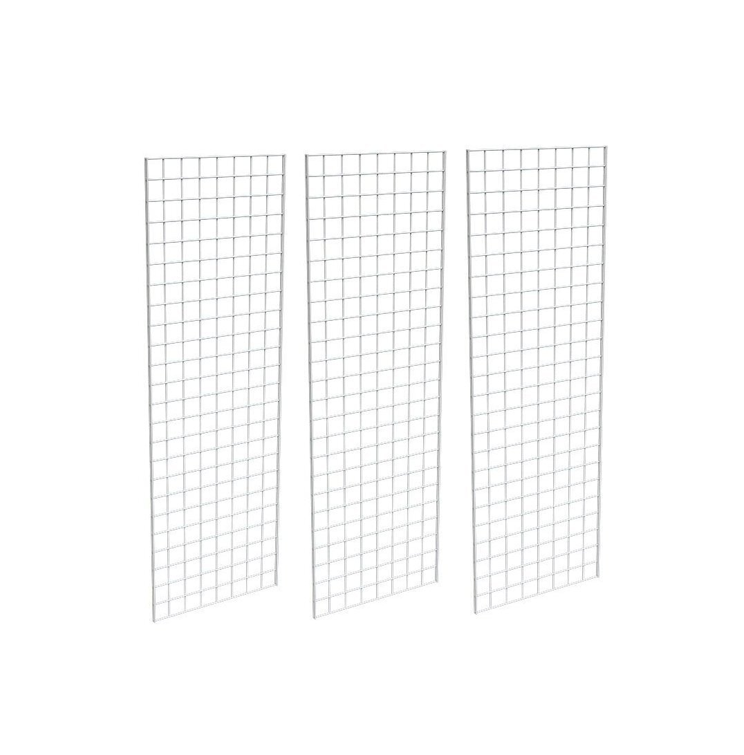 2' X 6' Gridwall Panels - 3 Pcs Box - Grid Wall Display White