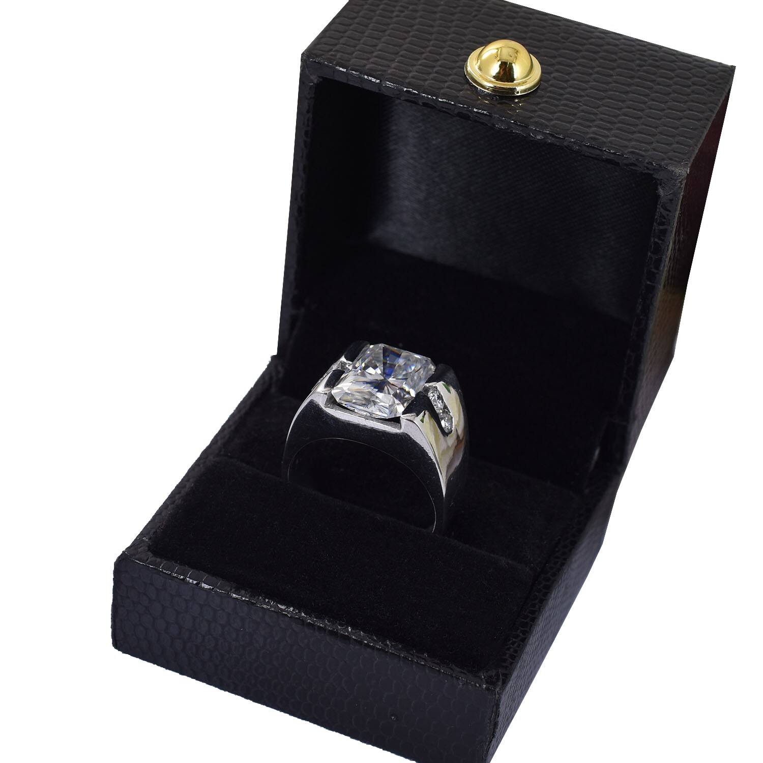 9.65Ct Certified Radiant Cut White Diamond Solitaire Ring ! FREE Diamond studs!