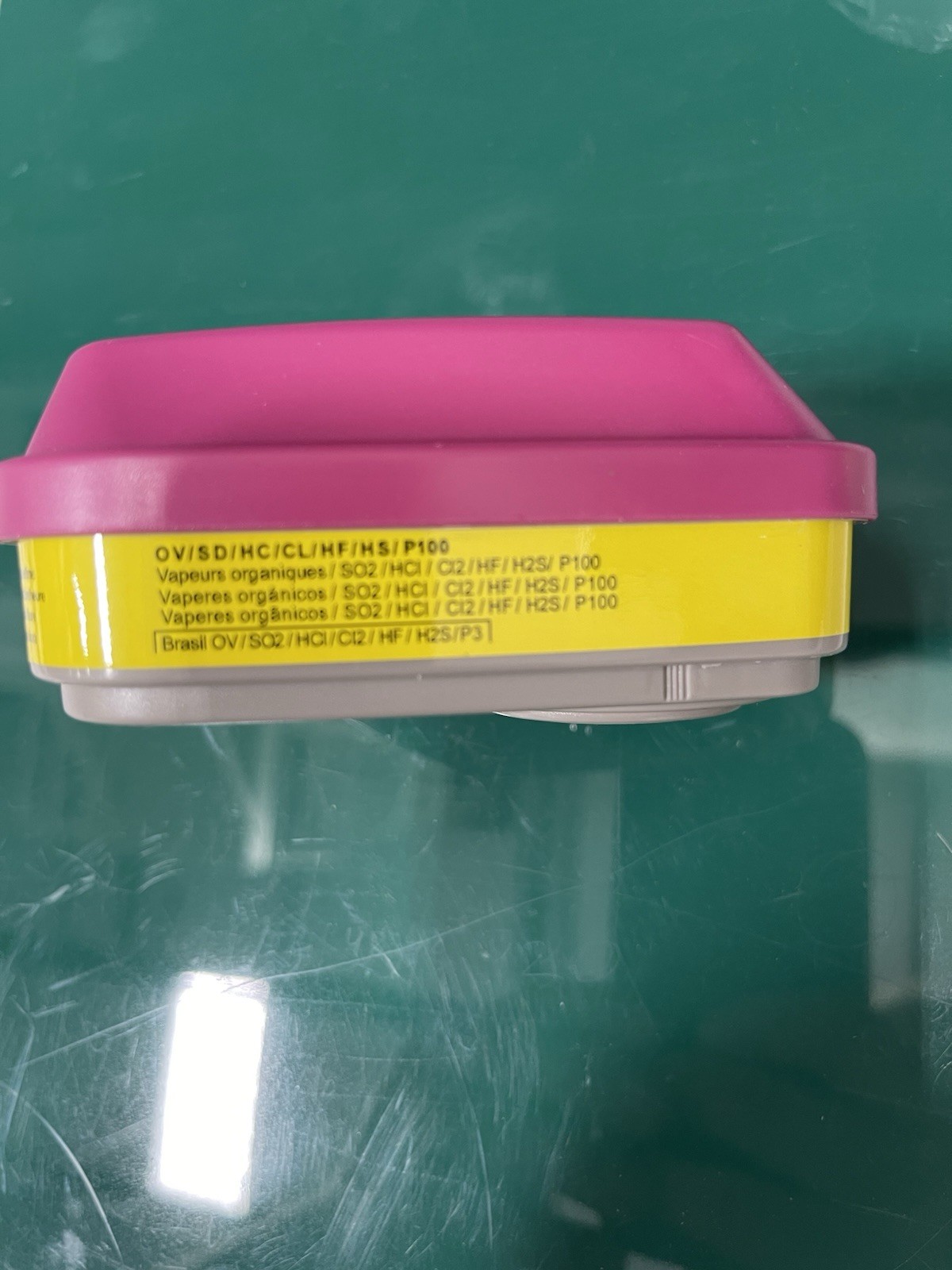 Analog 3M P100 Respirator Cartridge/Filter 60923, 1 Pair, Magenta/Yellow