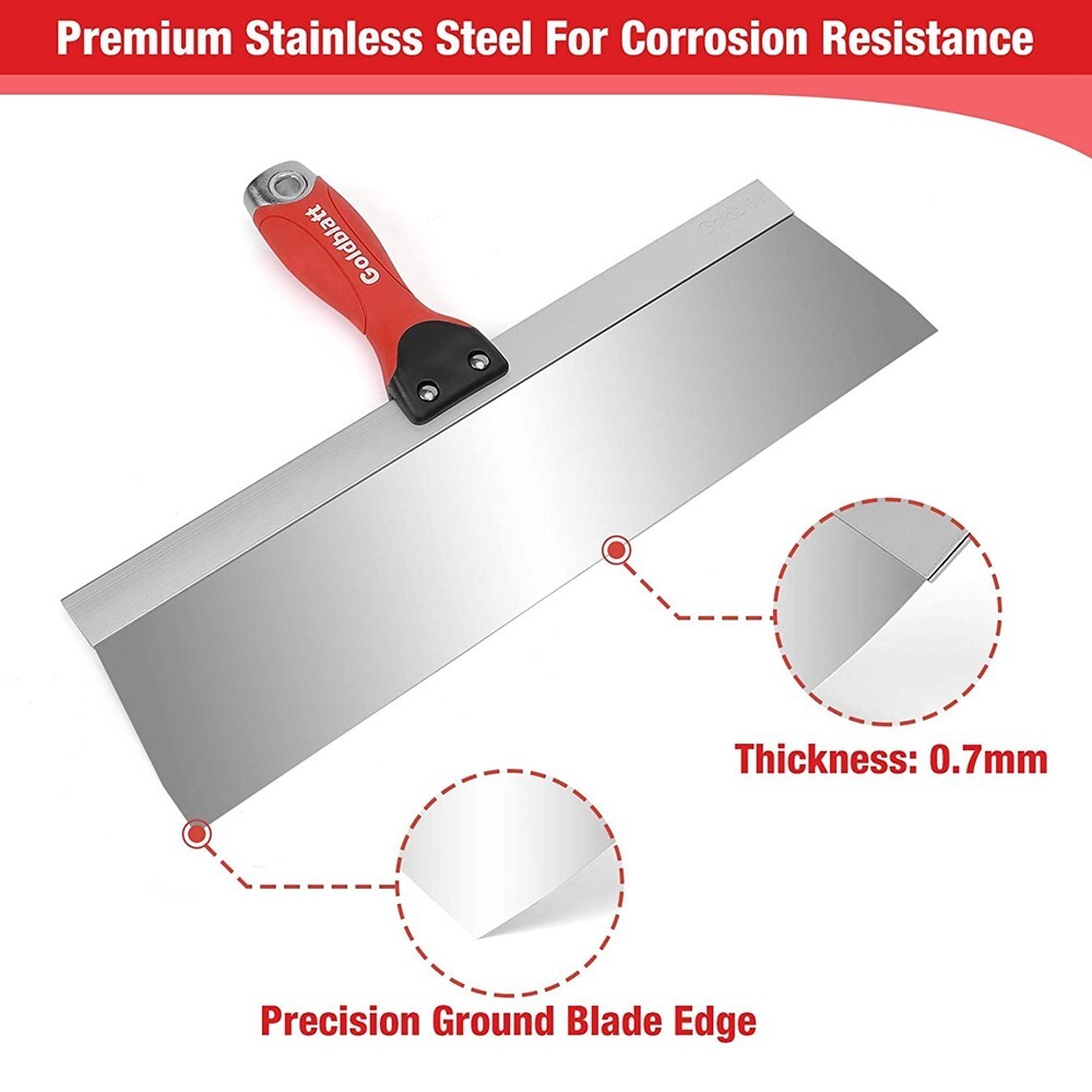 Goldblatt 5PC Stainless Steel Taping Knife Scraper Tool Set 6'' 8''10''12'' 14''