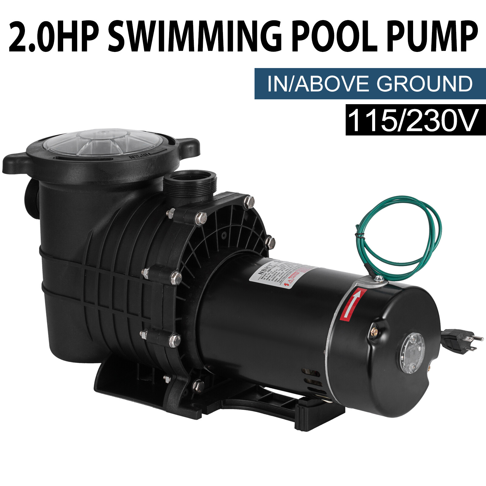 Hayward 2.0HP Swimming Pool Pump In/Above Ground w/ Motor Strainer Filter Basket