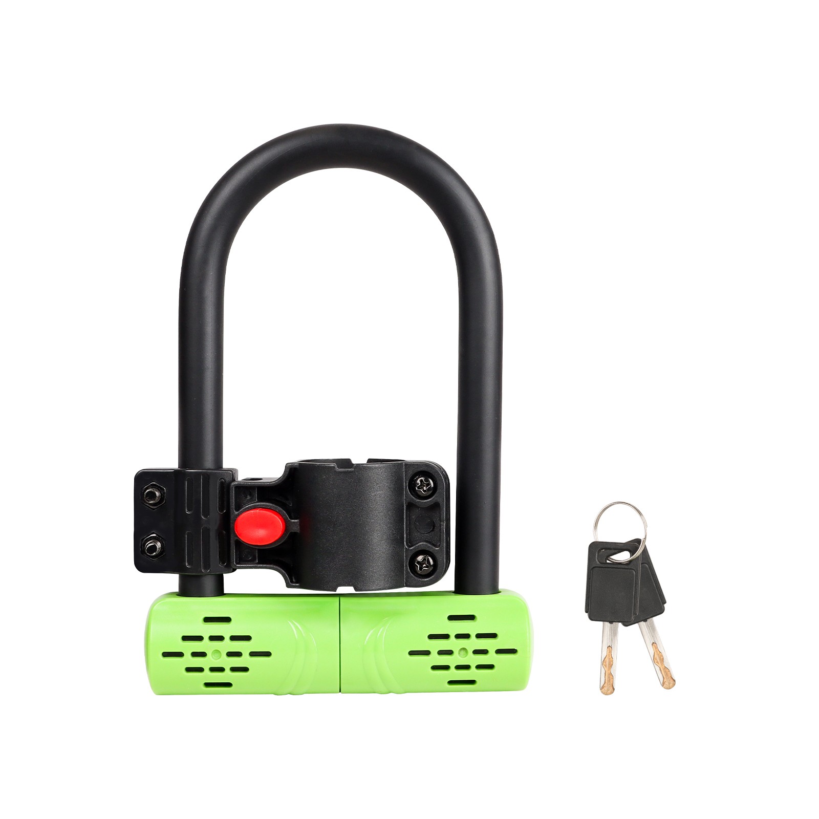 Heavy-Duty Bicycle U-lock Steel Bike Lock Anti Theft w/ lock frame Green Lock