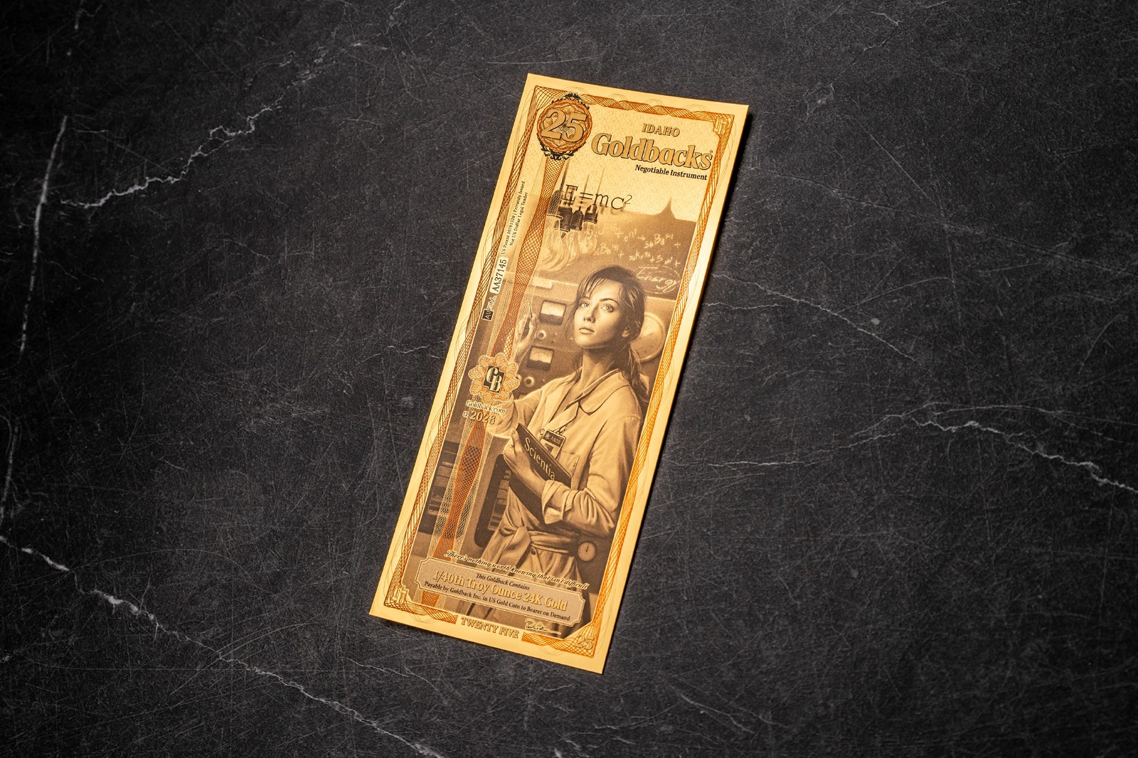 2026 - 25 IDAHO Goldback Aurum Gold Foil Note 1/40 oz 24kt .999 Fine PRESALE