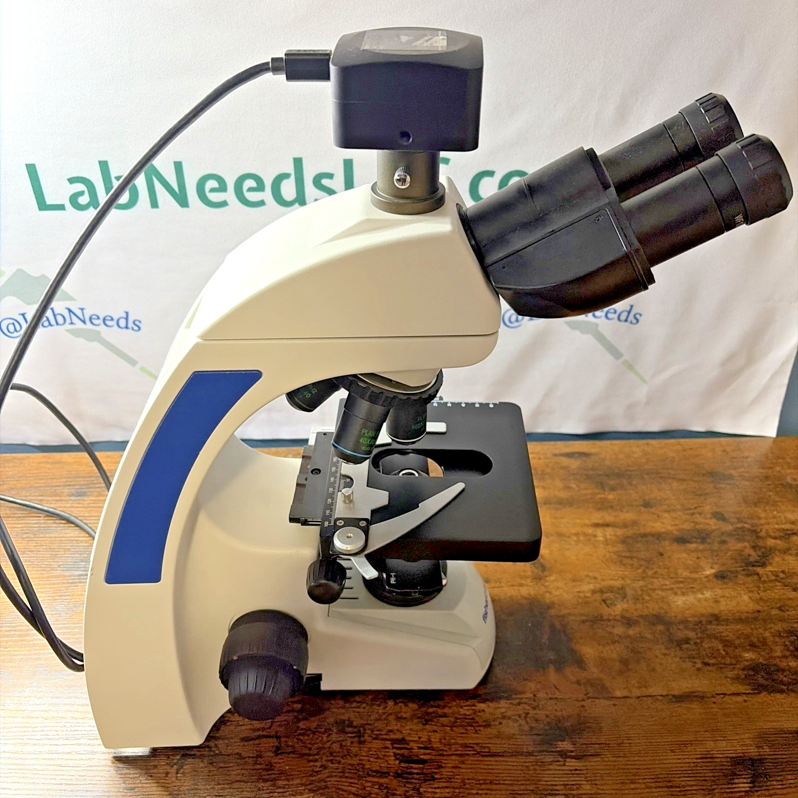 Fisherbrand Research Upright Microscope, (4) OBJECTIVE LENSES, 10MP camera