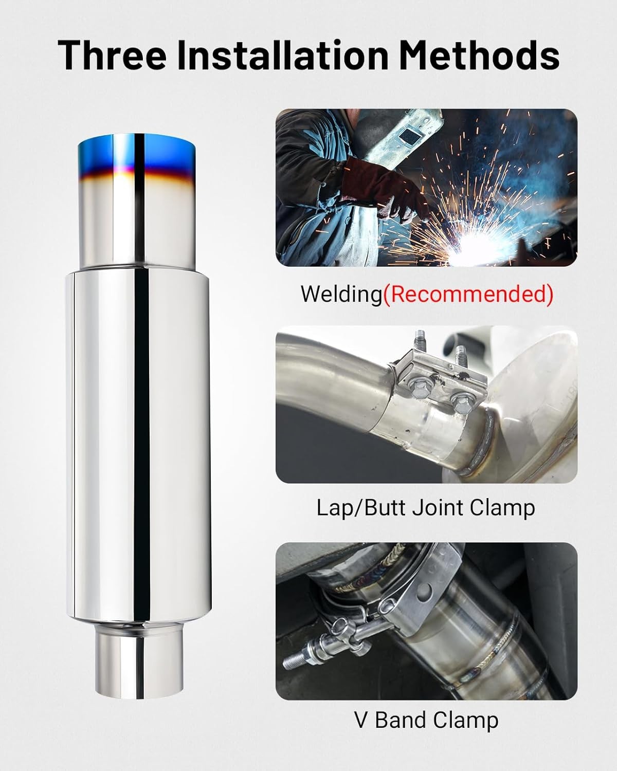 EVIL ENERGY 3.0 Inch Inlet 4.0 Inch Outlet Exhaust Muffler 3.0" to 4.0"Universal