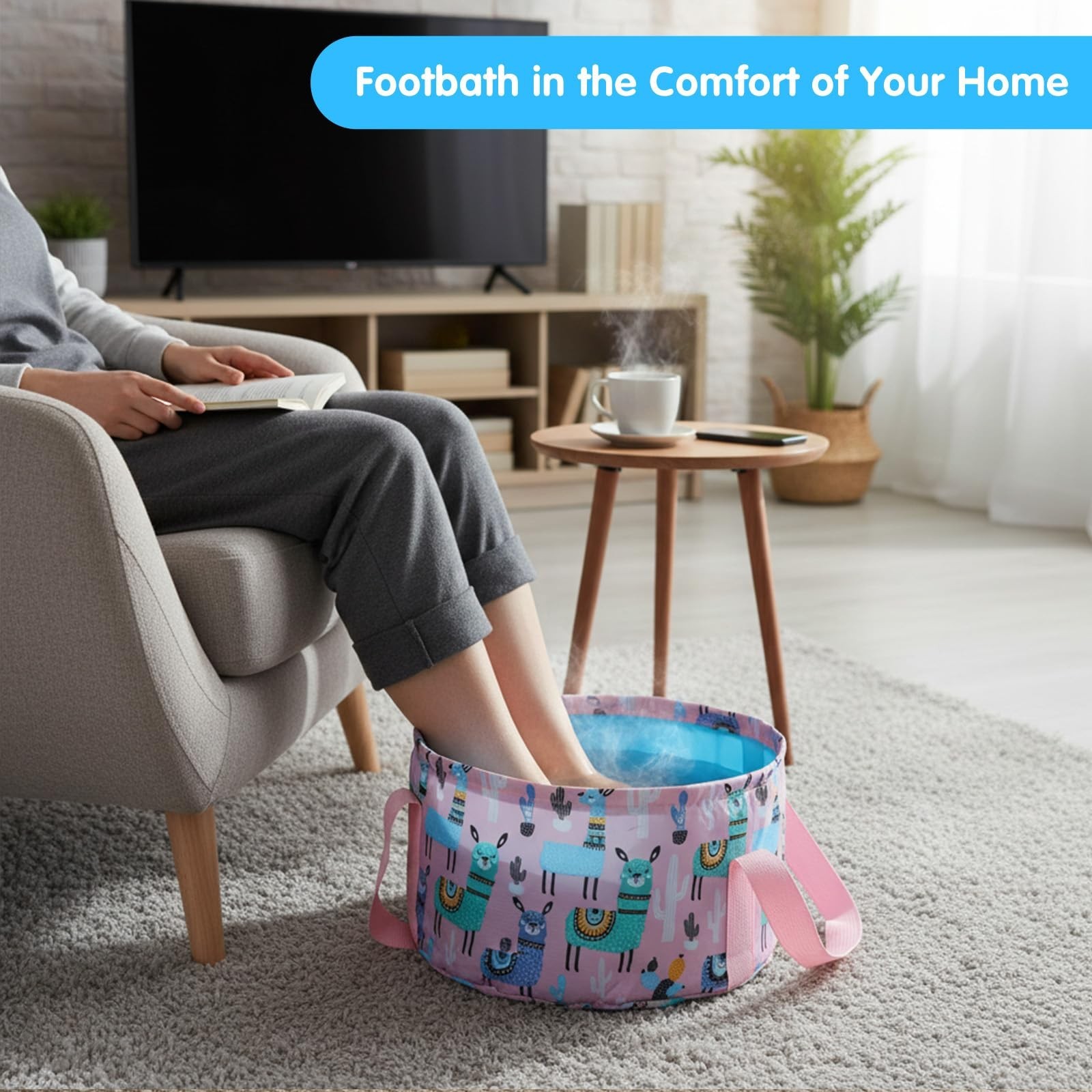 Collapsible Bucket for Soaking Feet - Portable Foldable Foot Bath Tub Spa Bas...