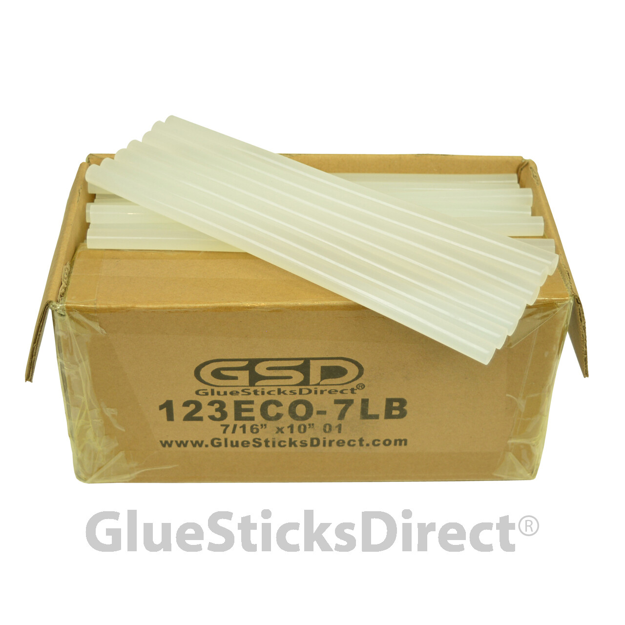 GlueSticksDirect Economy® Hot Melt Glue Sticks 7/16" X 10" 125 Sticks 7 lbs Bulk
