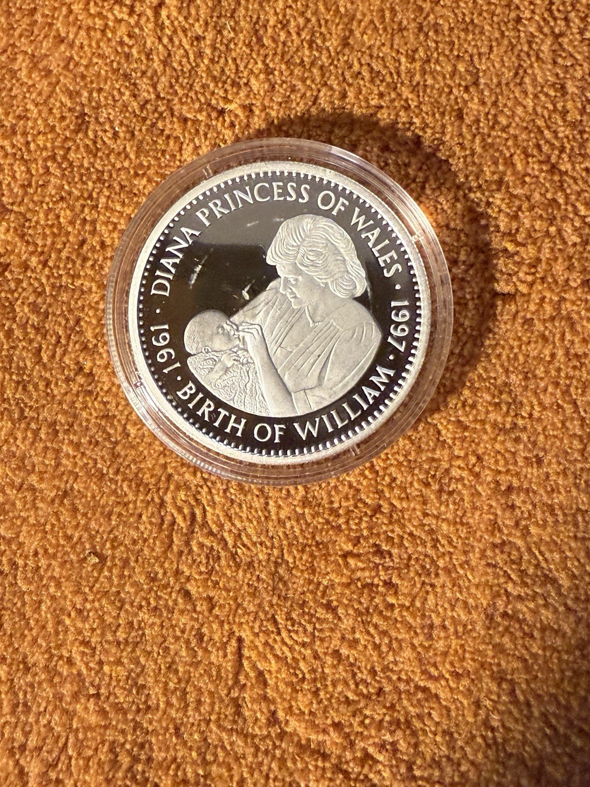 1997 Liberia $20 Dollars Princess Diana Birth of William 1 OZ Silver Proof 0.999