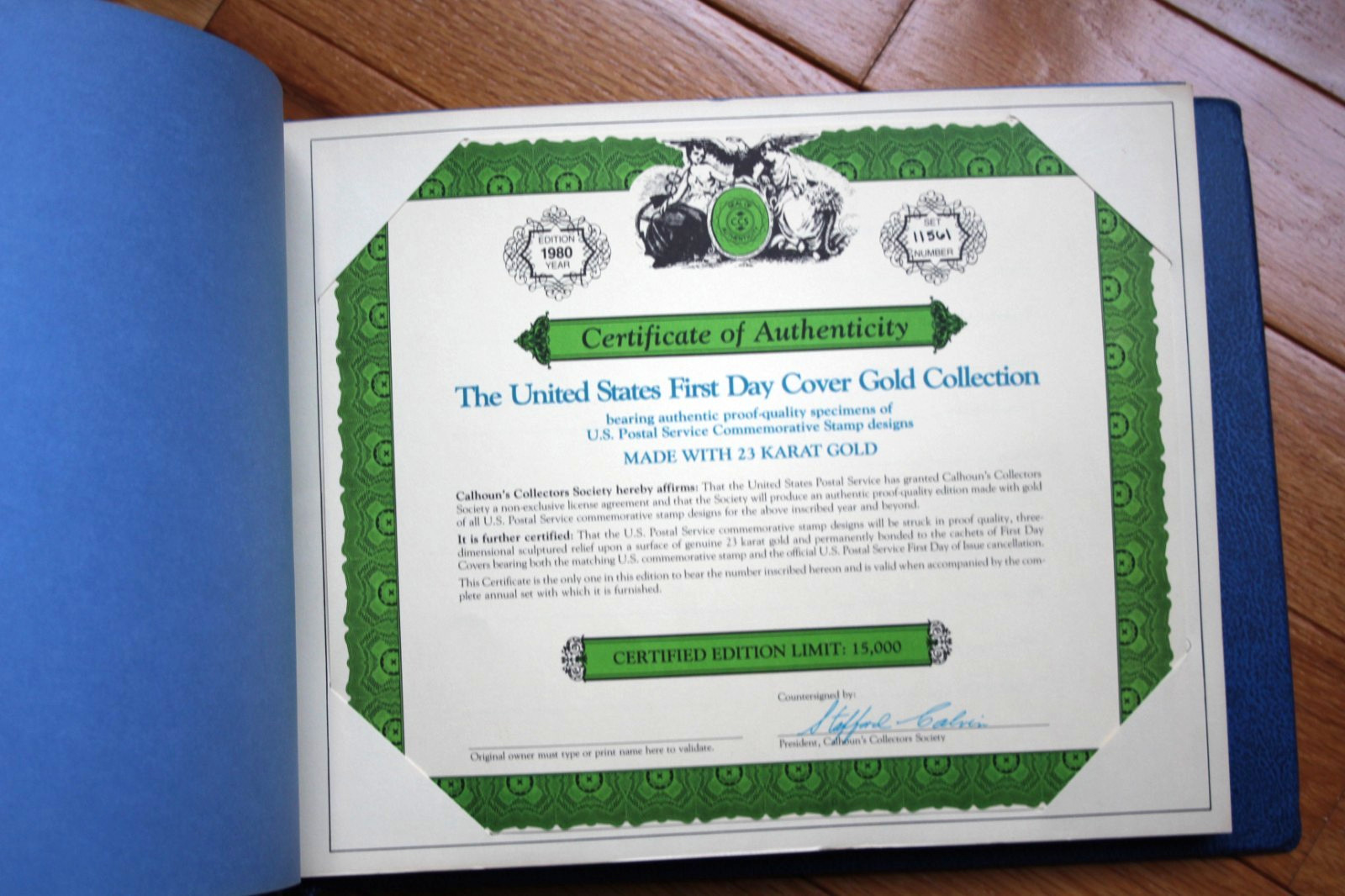 The United States FIRST DAY COVER 23K GOLD COLLECTION 1980 Calhouns 28 Stamps