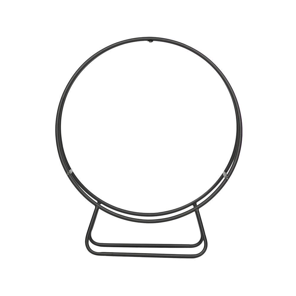 Firewood Log Rack Fireplace Wood Tubular Steel Storage Organizer Round Holder