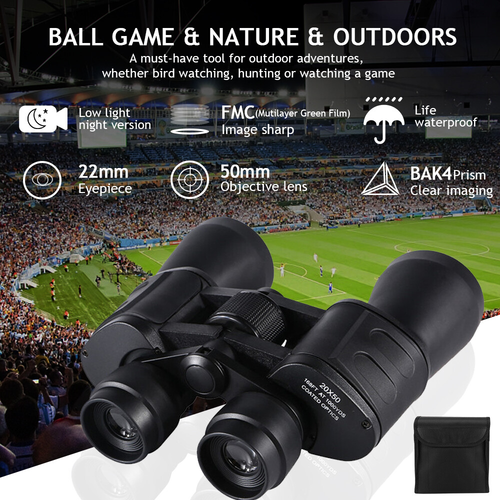100X180 Zoom Binoculars Day Night Vision BAK4 Prism High Power Waterproof + Case