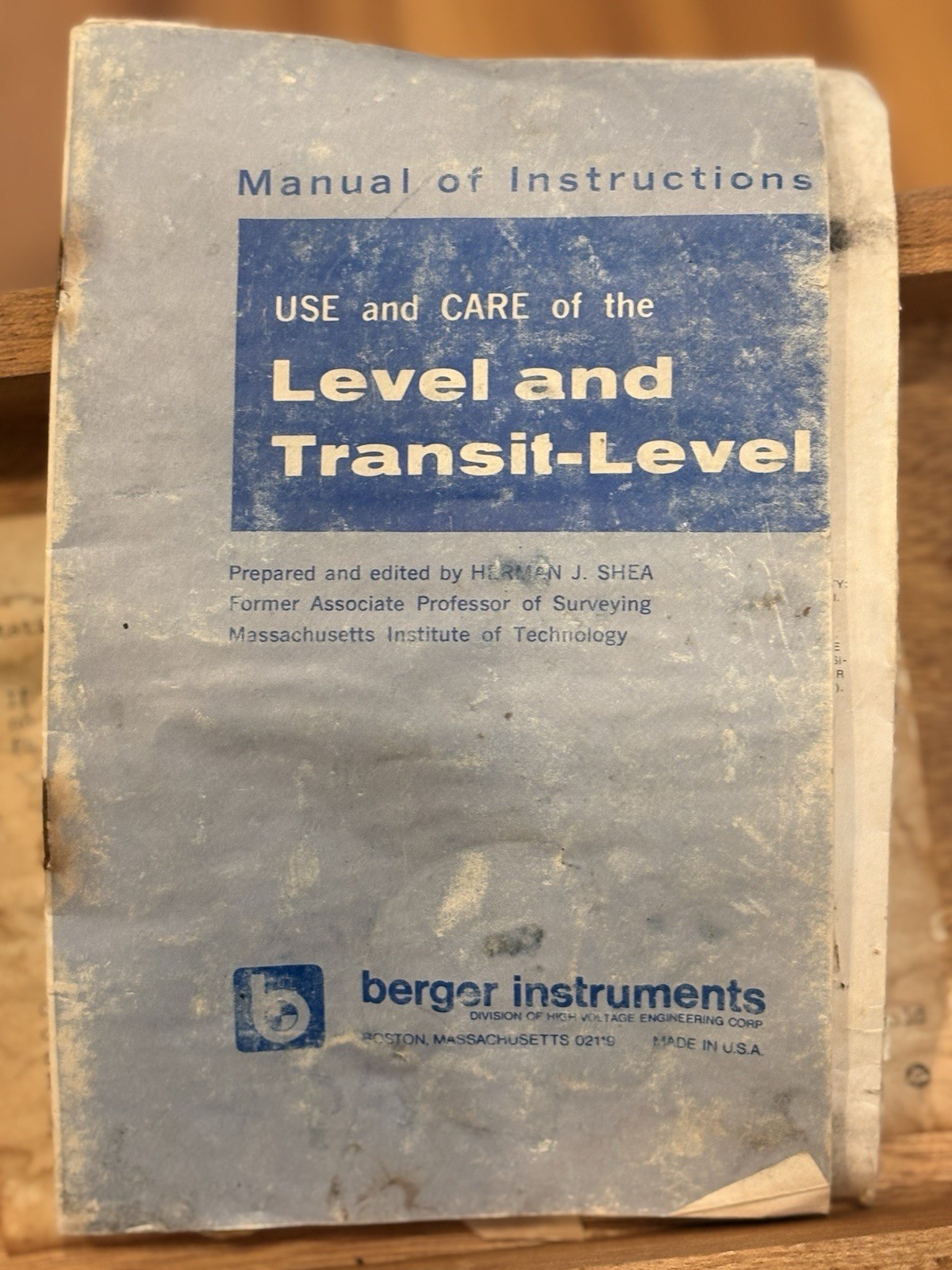 1960S BERGER ENGINEERING INSTRUMENTS SURVEYING TRANSIT LEVEL 200A w Box BOSTON