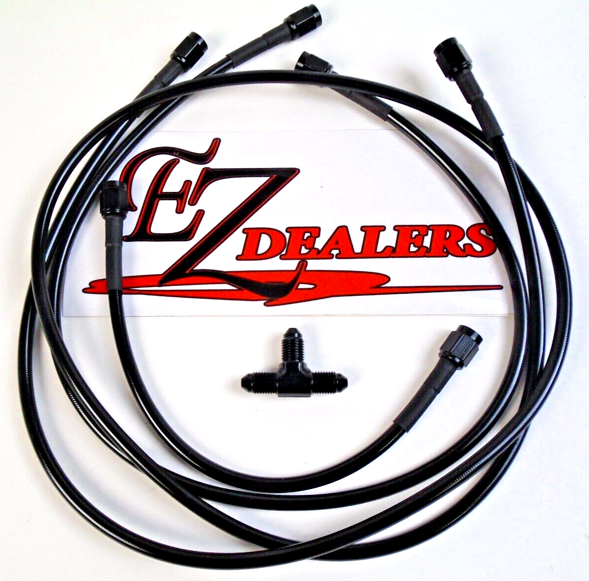 Sprint Car Brake Line Car Kit Black Alum Ends With -2 AN Hose And -3 ends