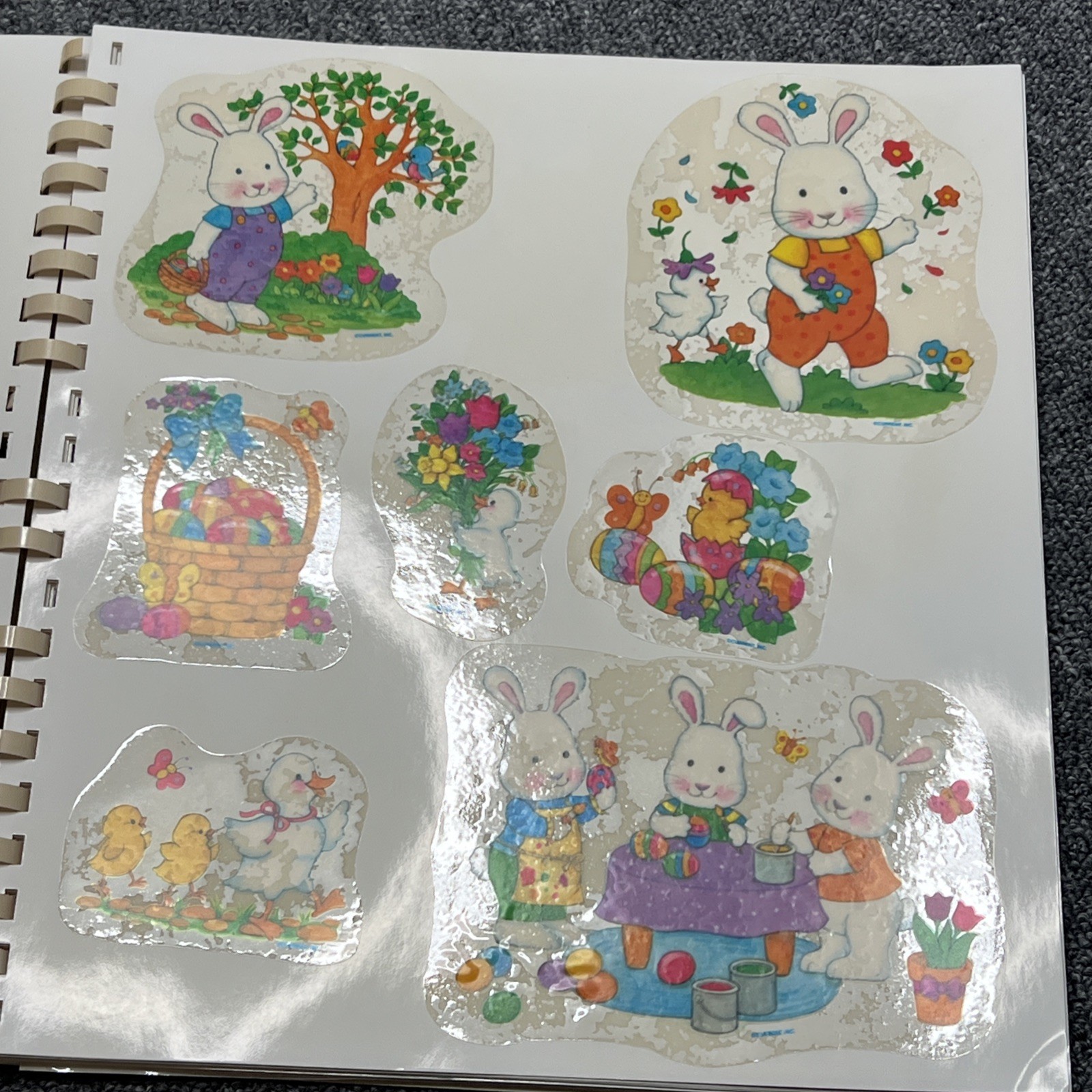 Vintage Current Inc Vinyl Clings Storage Book Holiday Stickers 1990s