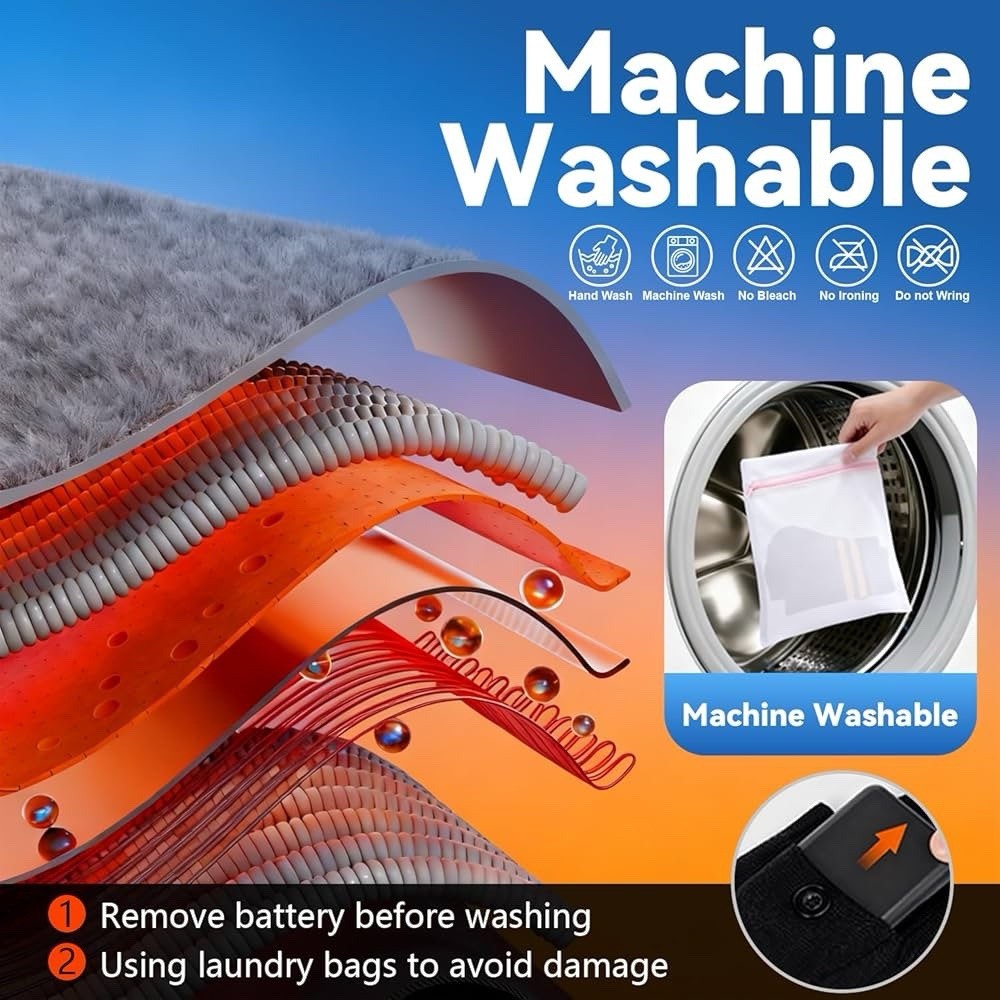 (One Size)Electric Heated Socks 5000mAh Rechargeable 4 Heat Settings for Outdoor