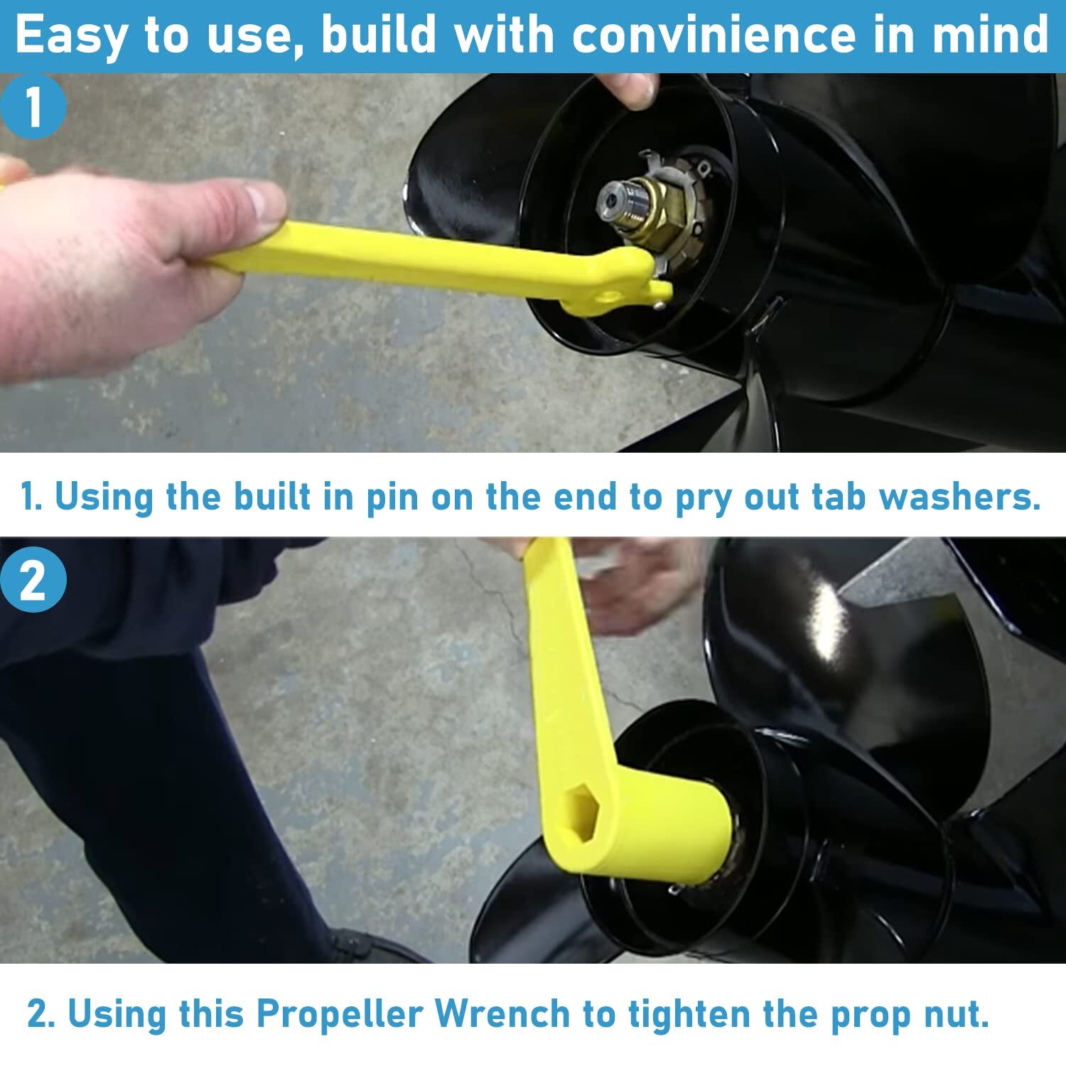 For Mercury Prop Wrench 1-1/16" Nut Wrench Alpha One Yellow - 859046Q4