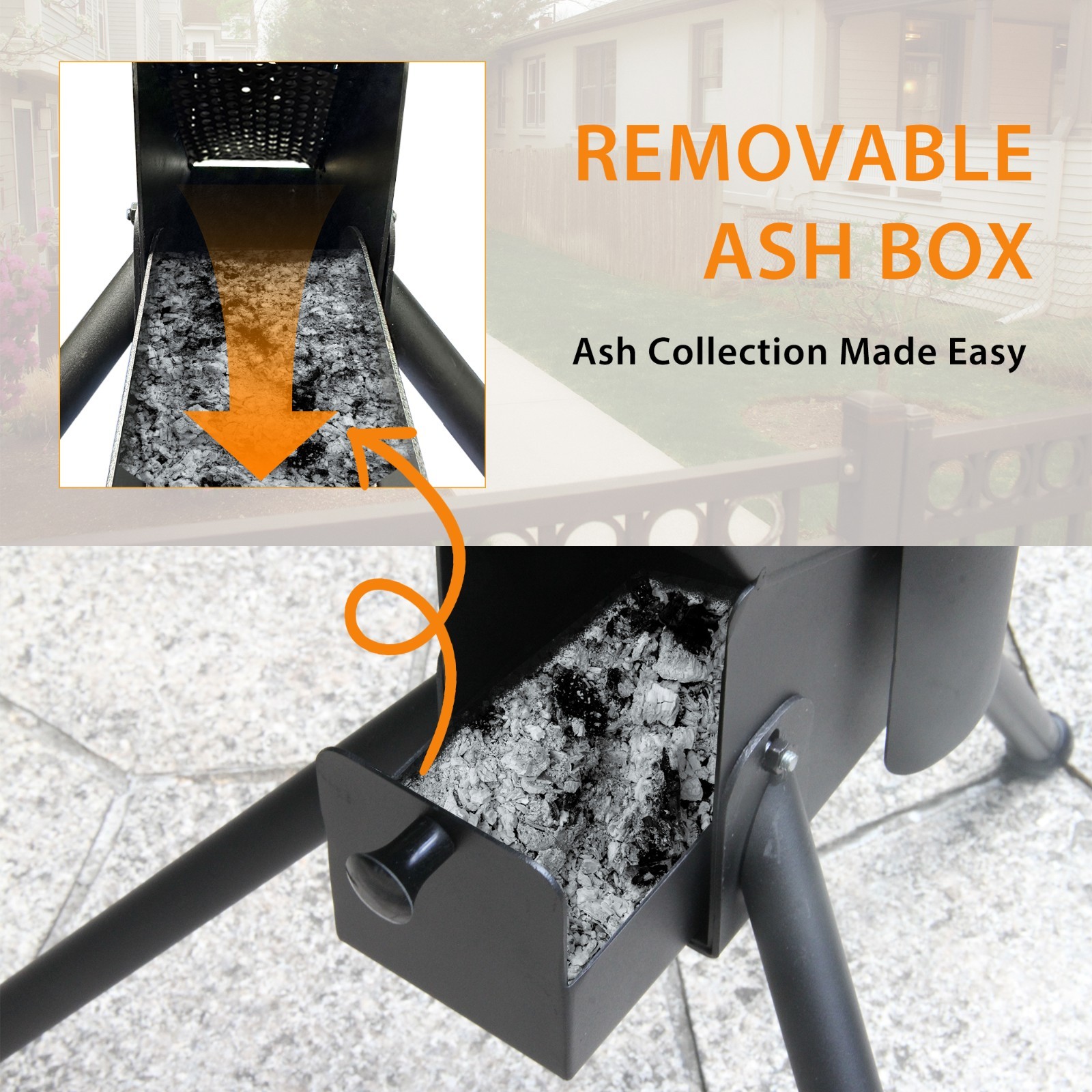 Portable Wooden Pellet Fire Pit with Safety Cover and Glass