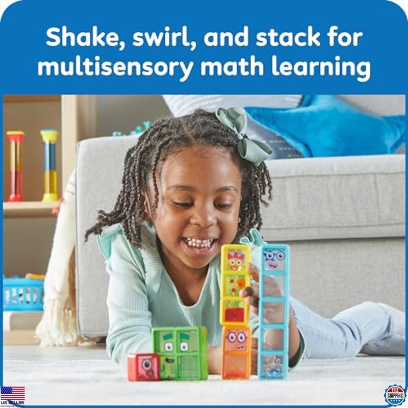 hand2mind Numberblocks One to Five Sensory Bottles, Counting Fidget Toys 5 Pack