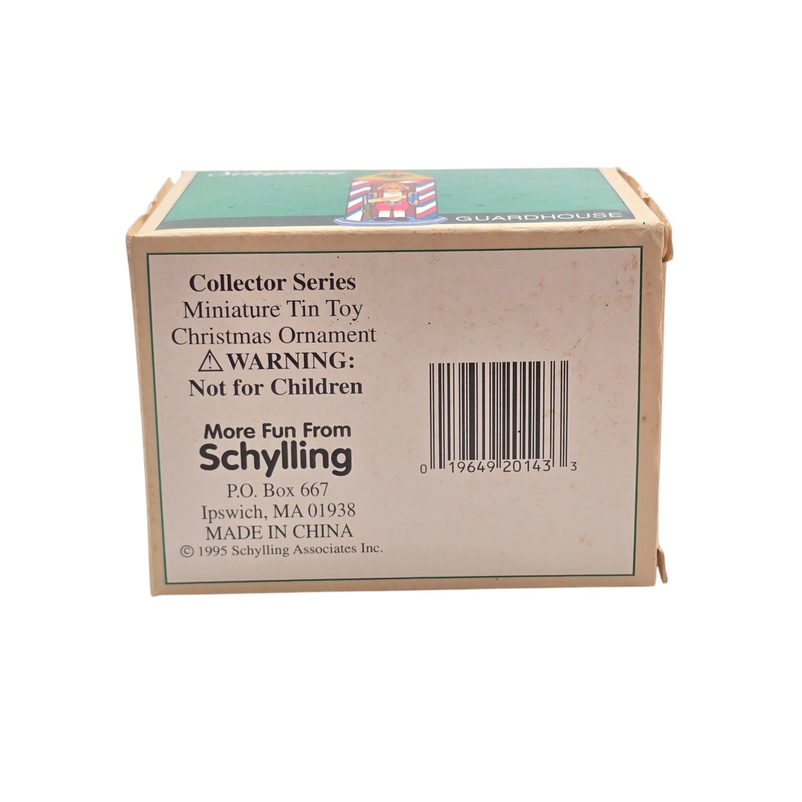 Vintage 1995 Schylling Christmas Ornament Tin Gardhouse 3" Tall