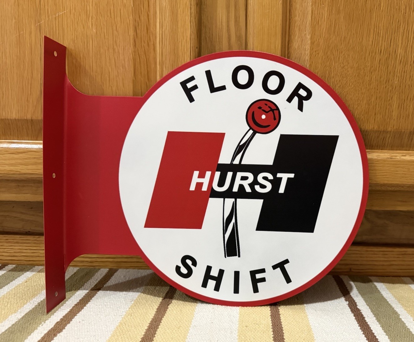 Hurst Floor Shifter Flange Sign Gas Oil Parts Garage Vintage Style Wall Decor