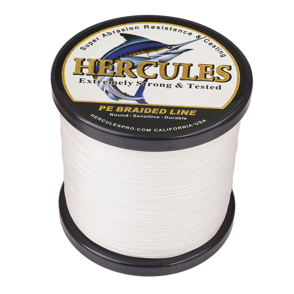 8 Strands 100M 300M 500M 1000M White HERCULES Saltwater PE Braided Fishing Line