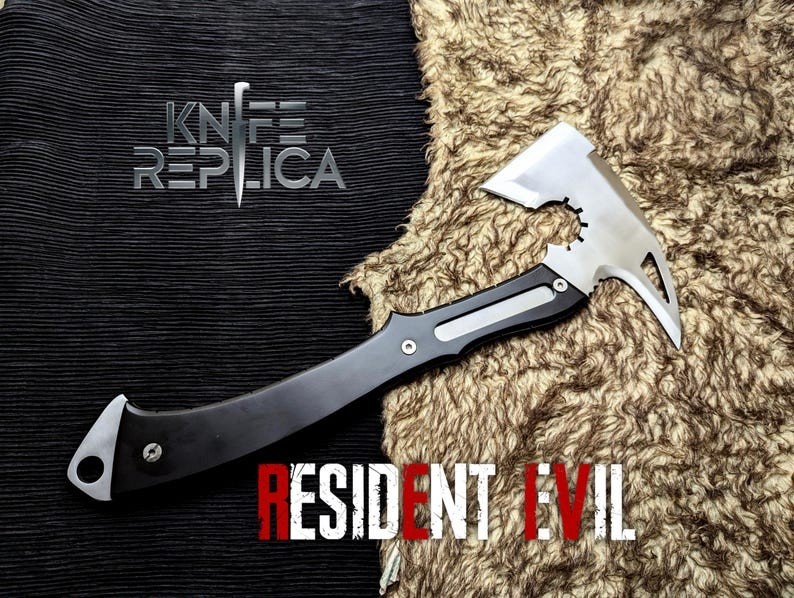 Custom Handmade Carbon Steel Blade Resident Evil Leon Axe | Hunting Axe Camping