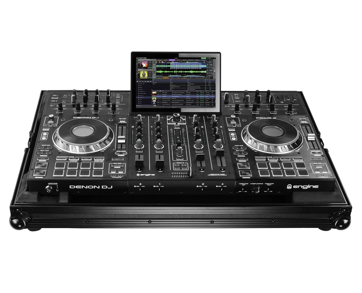 Odyssey FZDNPRIME4BL Denon Prime 4 Black Low Profile Flight Case PROAUDIOSTAR