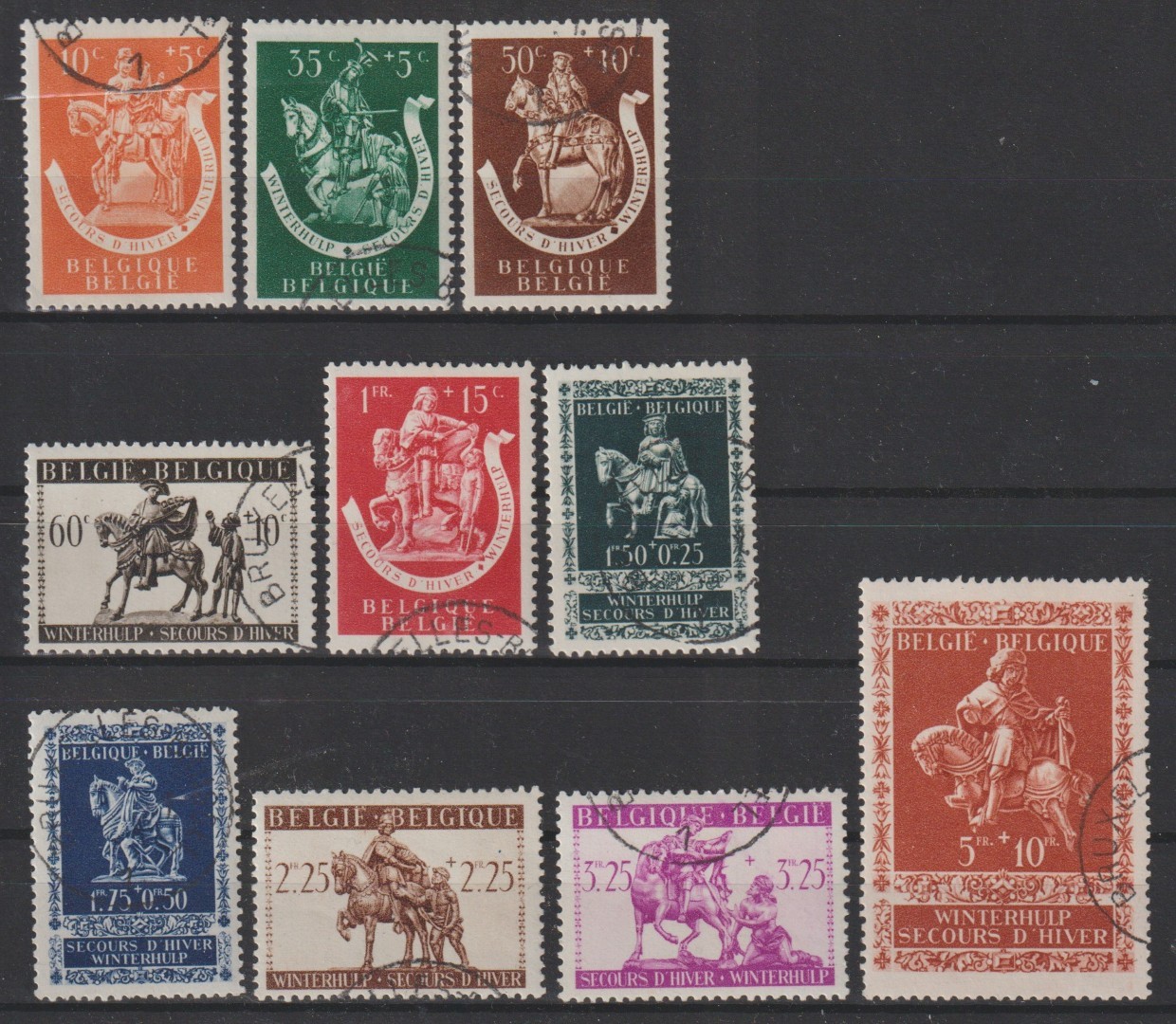 Belgium - 1942 - COB 603/12 - Scott B332/41 - Used -