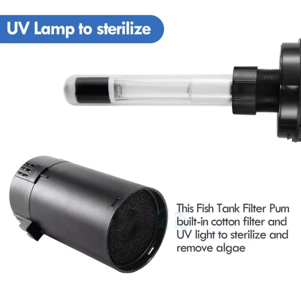 5-IN-1 Internal Aquarium Fish Tank UV Sterilizers Filter Submersible Water Pump