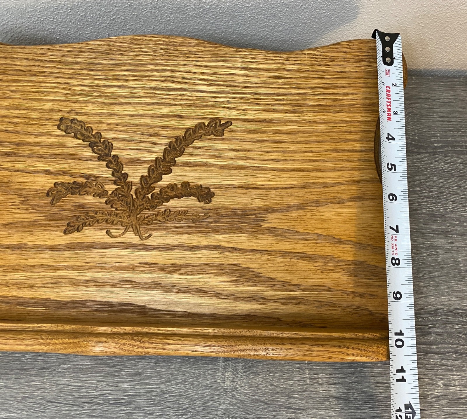 Oak Wood Missal Stand, Cook Book Rest, Bible Holder Carved Wheat Theme