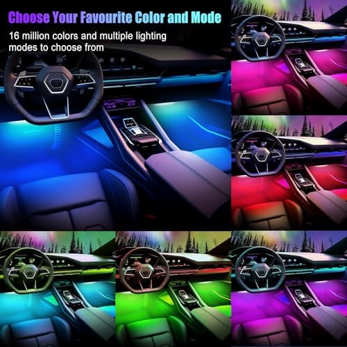 Car Lights Interior, LED Lights for Car APP+ Box Control Cigarette Lighter