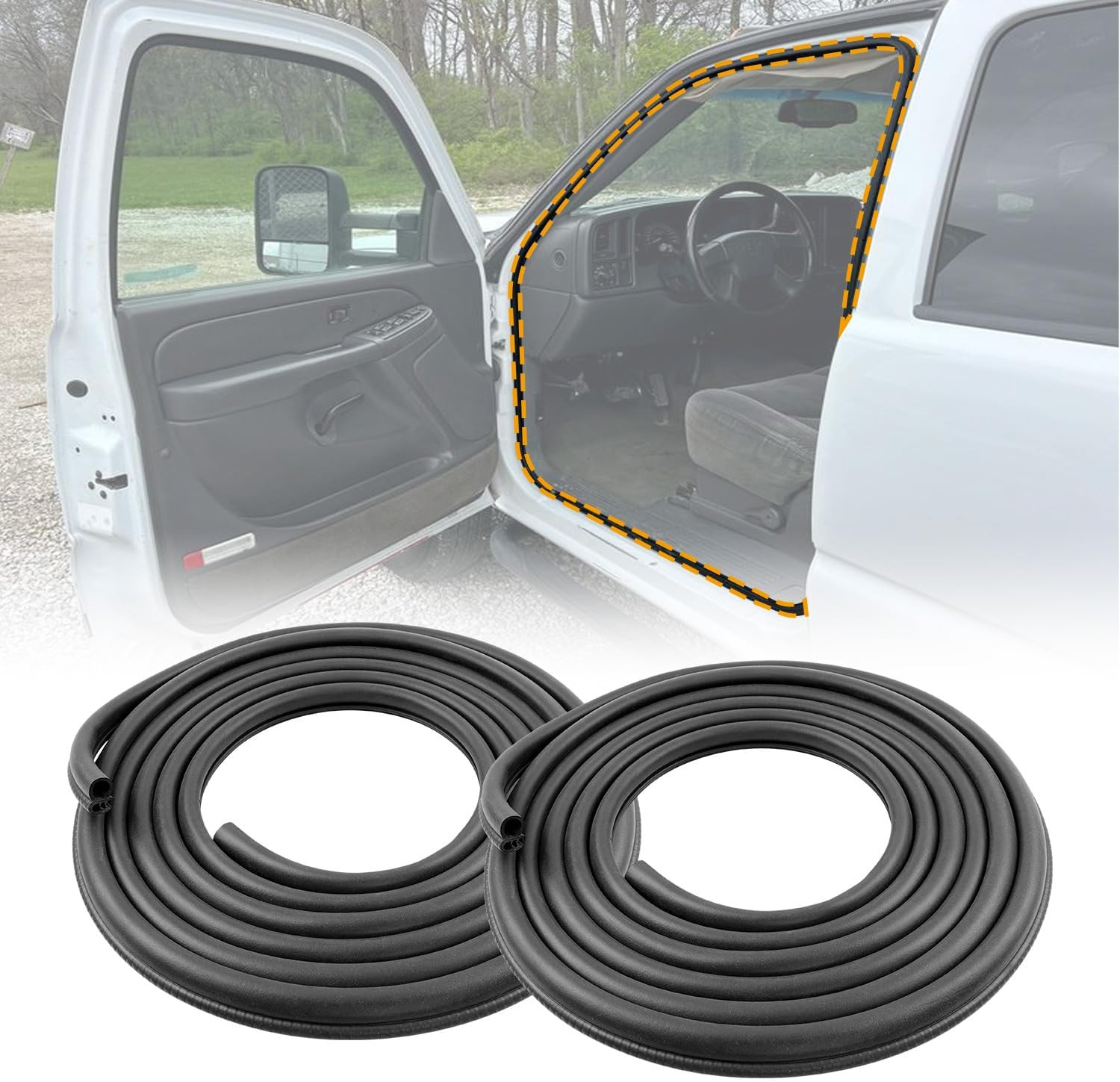 Front Door Weatherstrip Seal 2PCS Chevy Silverado Tahoe GMC Sierra Yukon Escalad