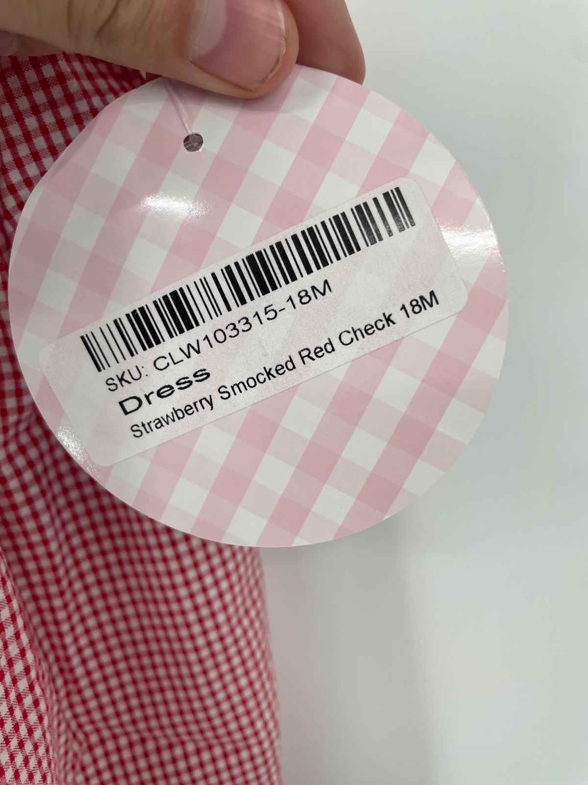 Classic Whimsy Girls Strawberry Smocked Dress Size 18 mo Red Gingham NWT