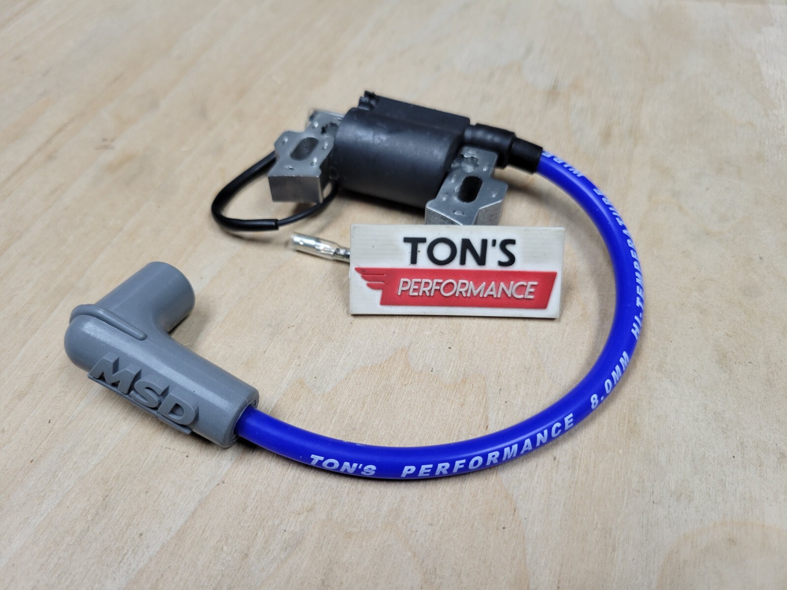 Predator 212 coil, MSD boot, Ton's Blue wire, Direct replacement Kart coil 0 Ohm