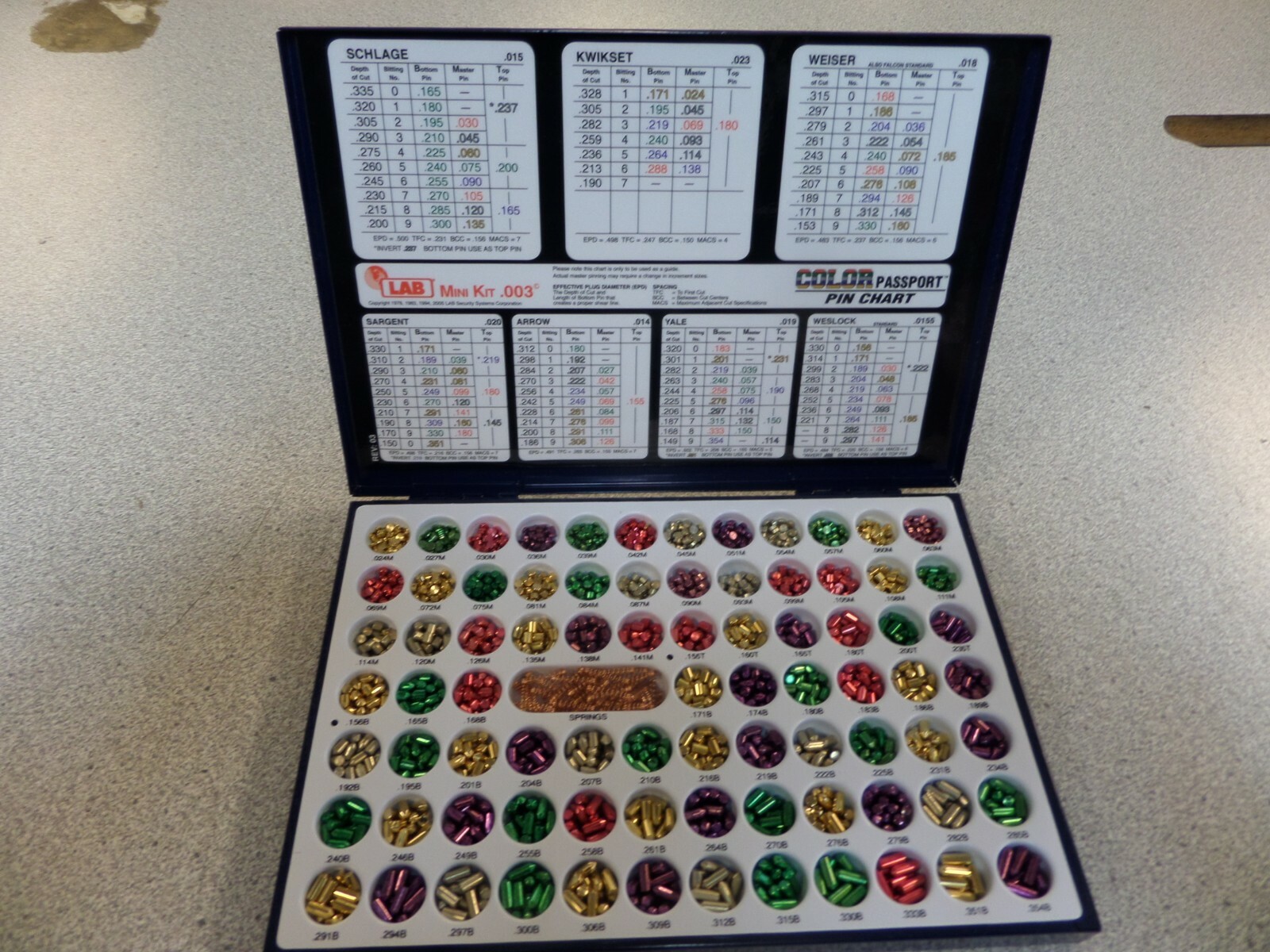 LAB LMK003 STEEL MINI .003 LOCK PINNING KIT