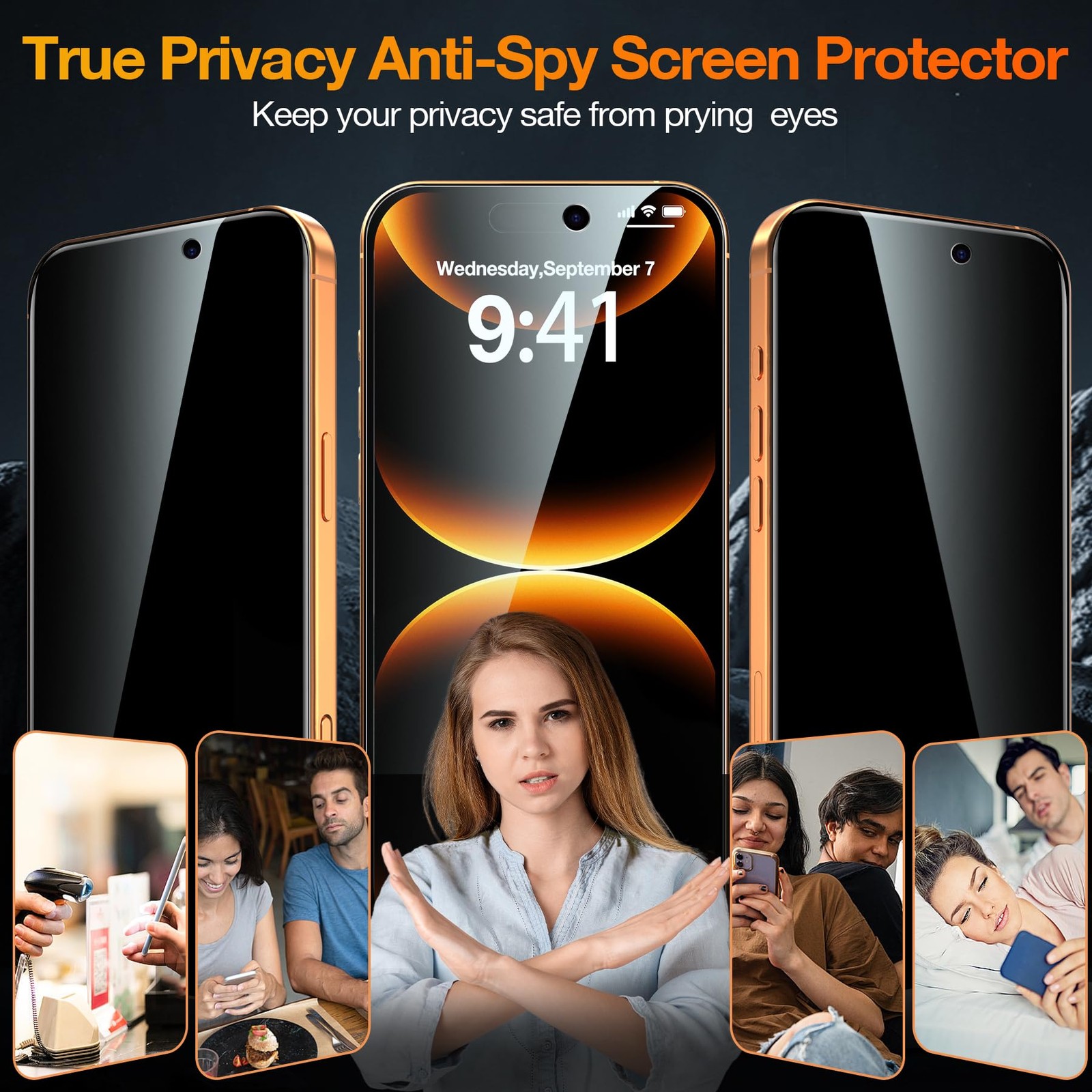 3 Pack for iPhone 17 Pro Max Privacy Screen Protector Tempered Glass +Lens