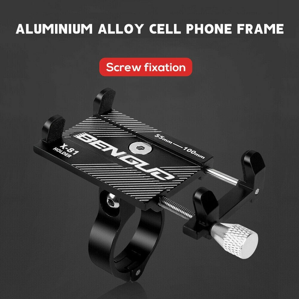 Bike Phone Holder Aluminum Motorcycle E-Bike Scooter Phone Mount Universal Blcak