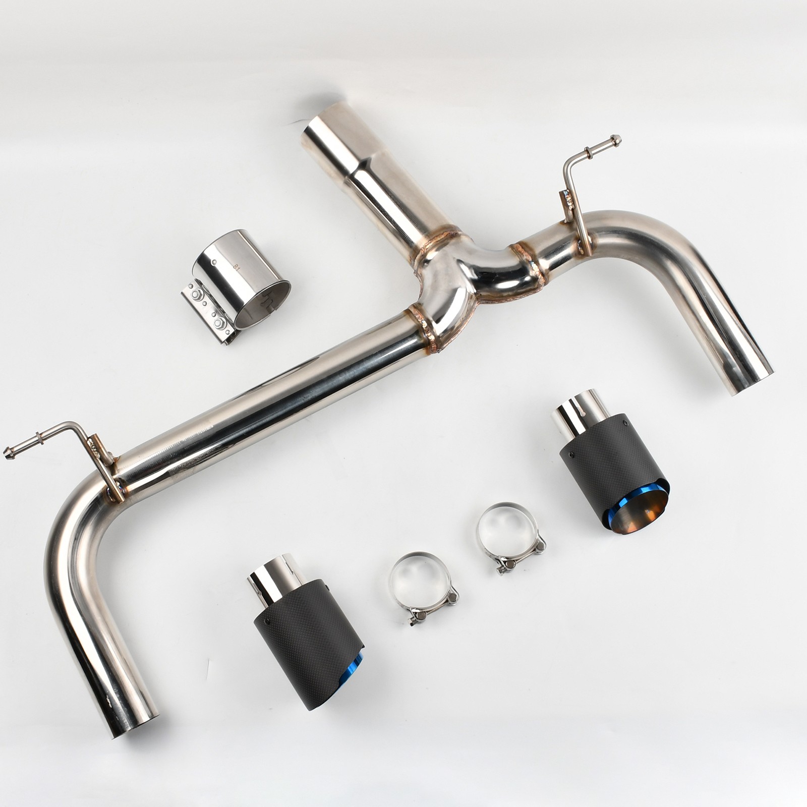 For BMW F30 F32 335i 435i 2012-16 Black Chrome Carbon Axle Back Muffler Exhaust