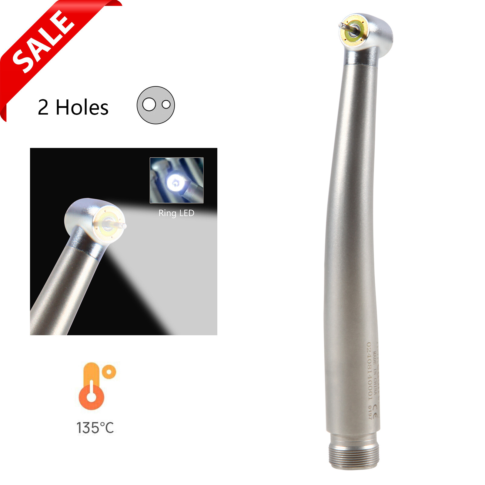 Dental LED High Speed Handpiece Shadowless E-Generator Air Turbine Handpiece 2/4