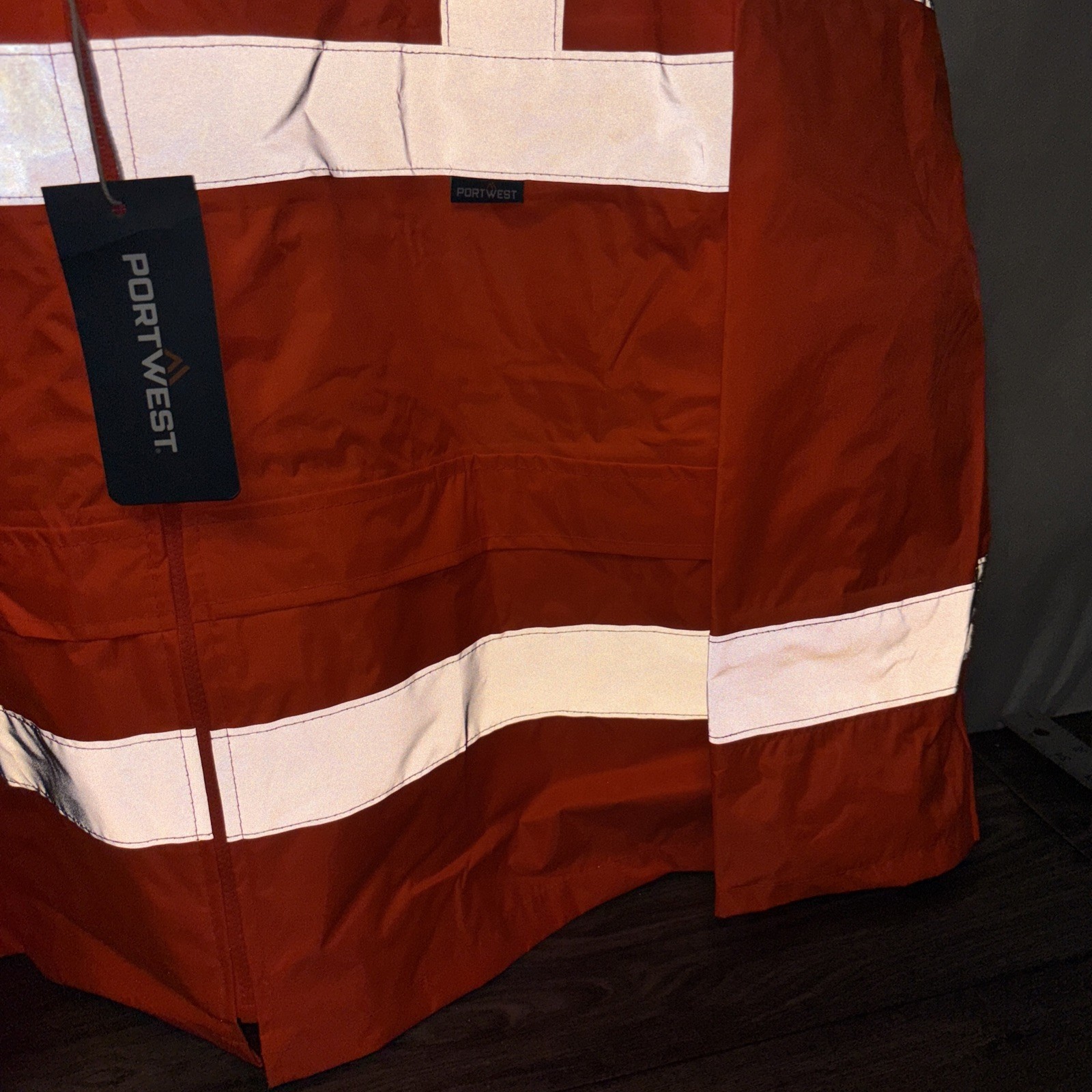 Portwest UH440 Hi-Vis Orange Rain Jacket XL Reflective Work Safety Logo