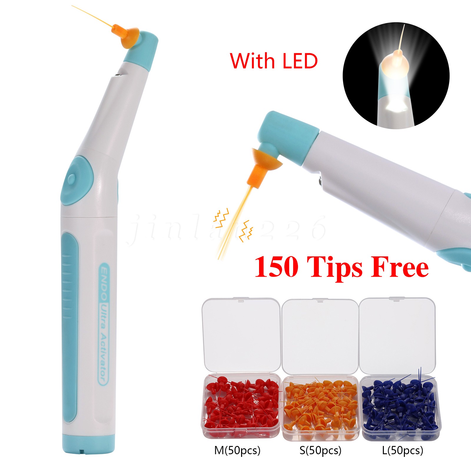 Endo Sonic Activator Dental Handpiece Root Canal Ultra Irrigator+150 Tips UPS