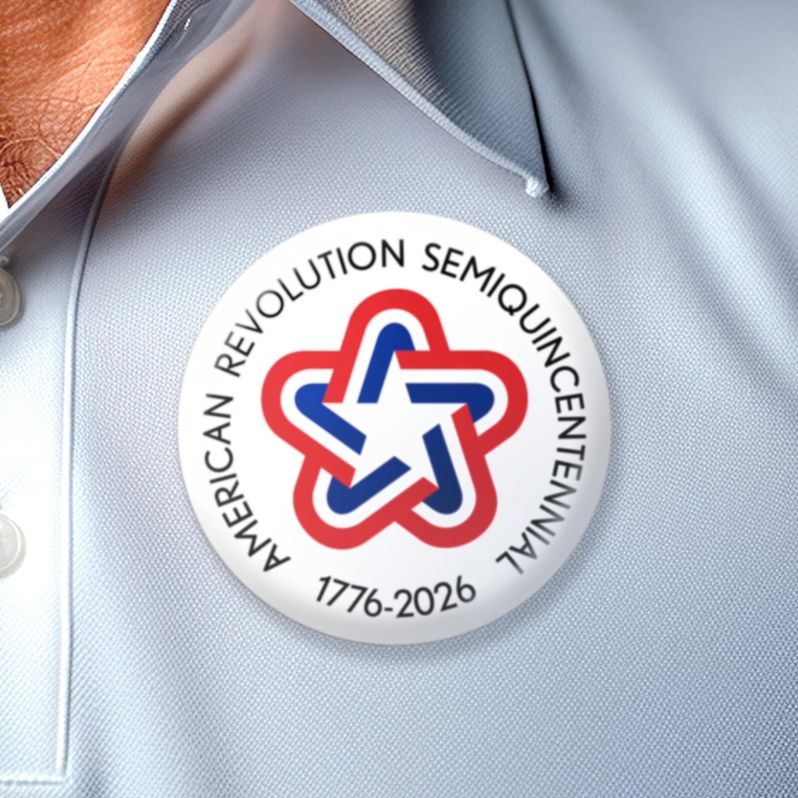 USA 250 4-pack Buttons - America Revolution Vintage Star 1776-2026 250th