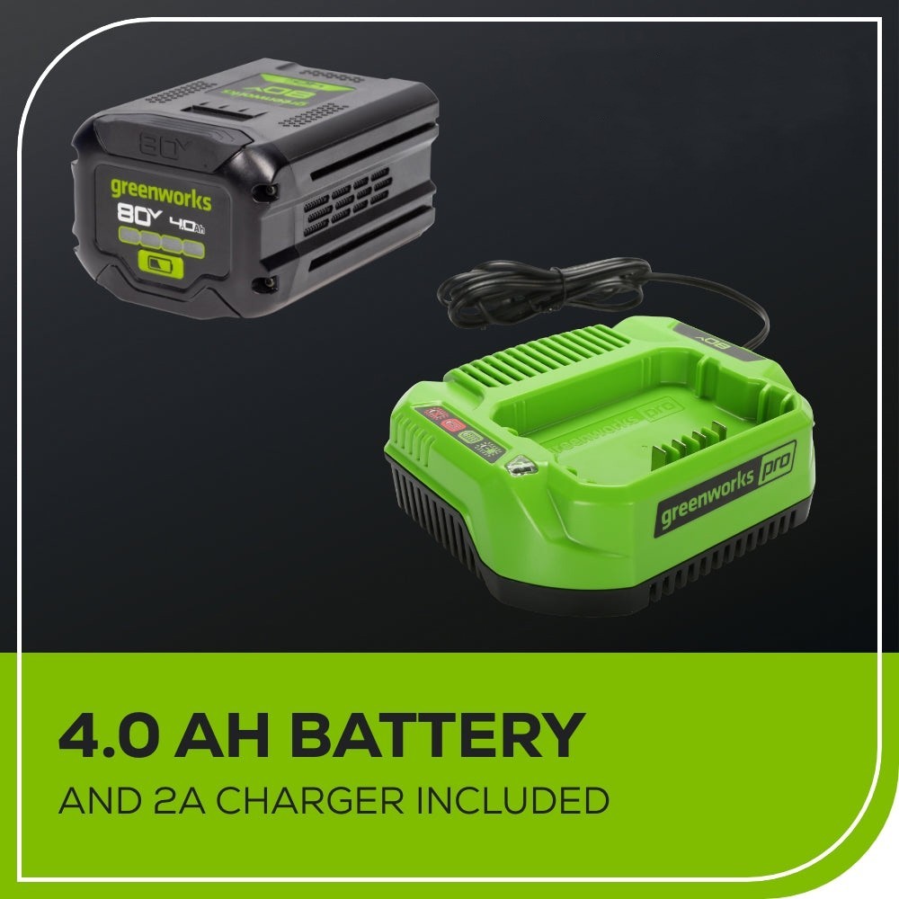 Greenworks 80V 800CFM Leaf Blower w/ 4Ah Battery 2A Charger & Shoulder Strap