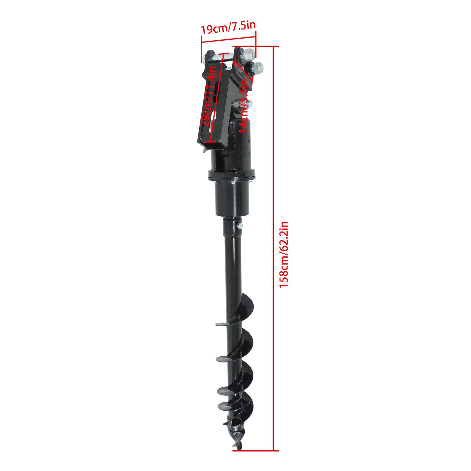 150mm 5.9in Auger Drill Attachment with Hoses for Mini Excavator