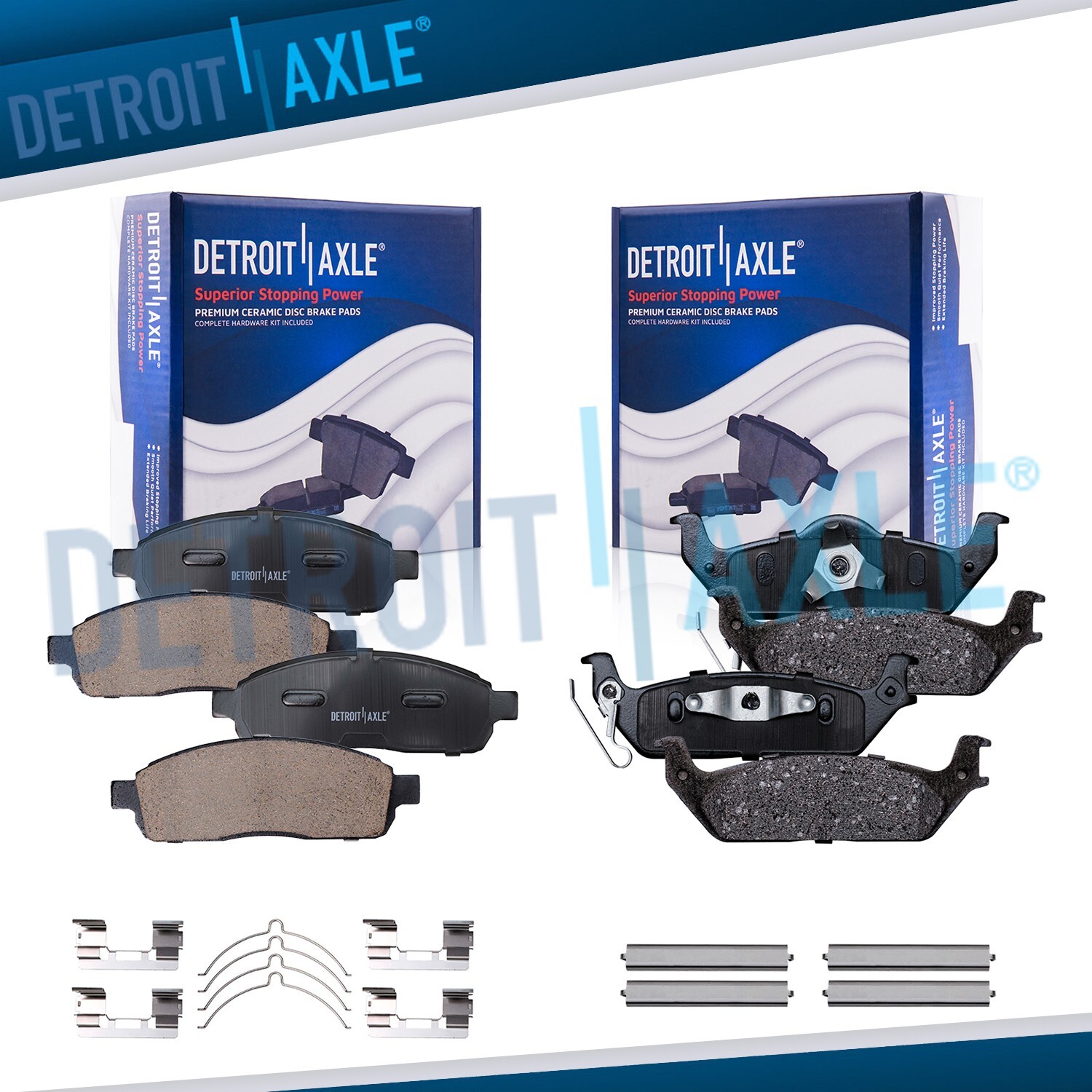Front & Rear Ceramic Brake Pads for 2004 2005 - 2008 Ford F150 Lincoln Mark LT