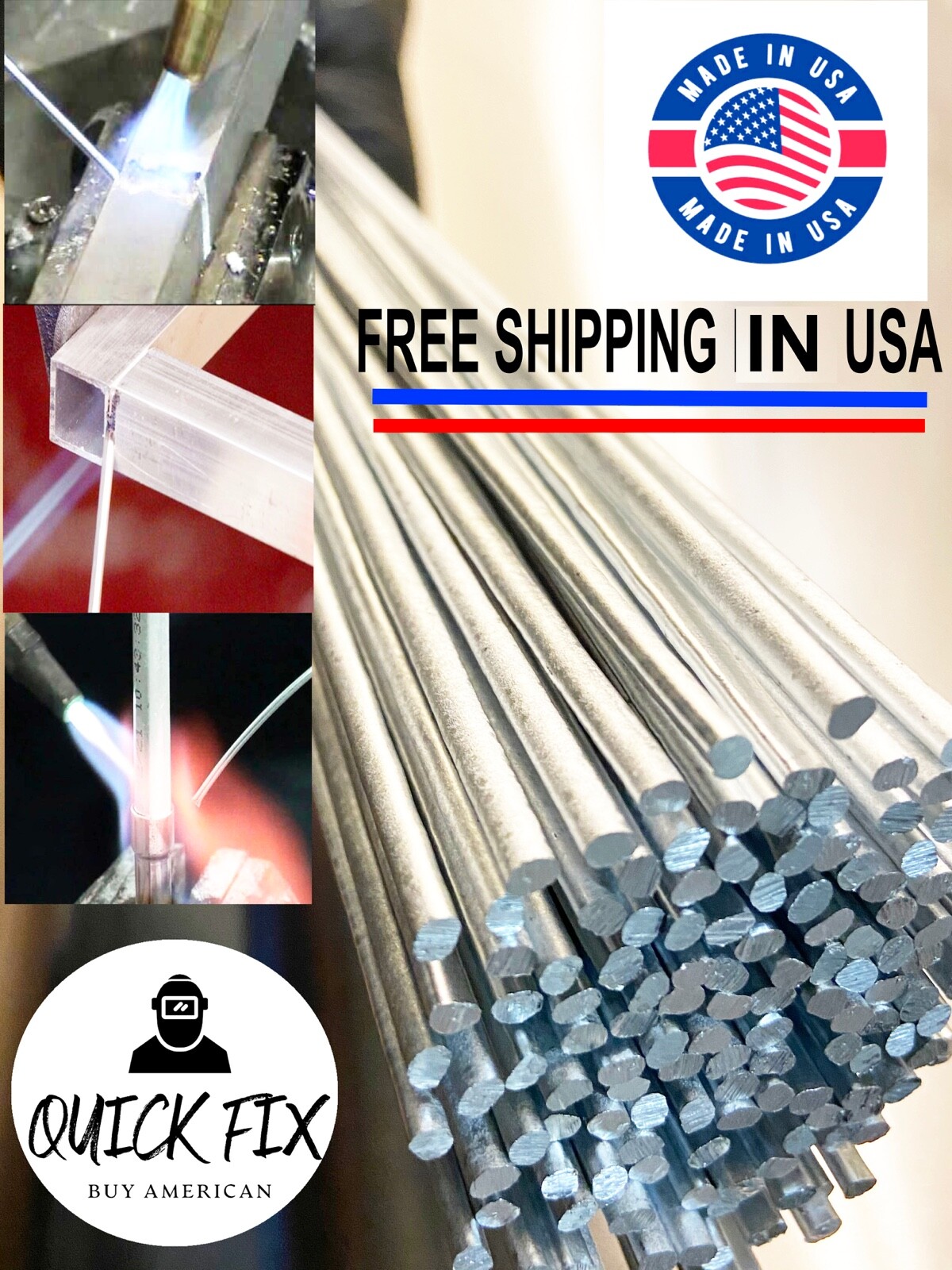 Welding Rods Brazing QuickFix -Soldering Aluminum Rods USA MADE