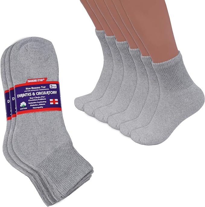 Men Diabetic Ankle Quarter Socks Wholesale Bulk Lots Health Circulatory 9-15